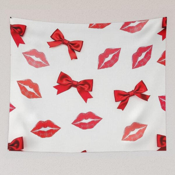 Item preview, valentines art pattern Red kisses with ribbons,valentine kisses ,kiss pattern,Valentines Day Pattern,valentines background designed and sold by Expressions-Sel.
