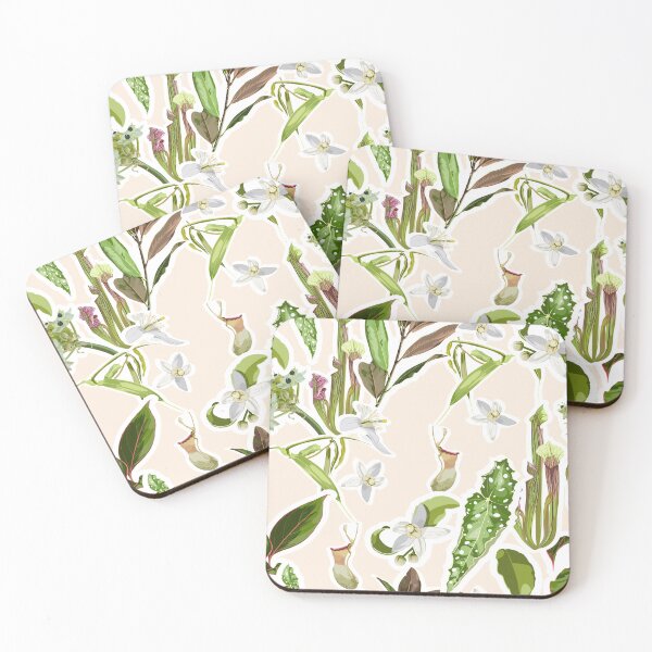 Item preview, Tropical seamless pattern. Summer print. Jungle rainforest. Sarracenia, genus of carnivorous plants. Monkey cups exotic plant.  designed and sold by MatyKotiv.