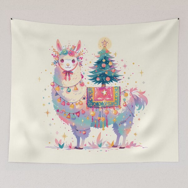 Item preview, Festive Christmassy Llama designed and sold by WoollenLlama.