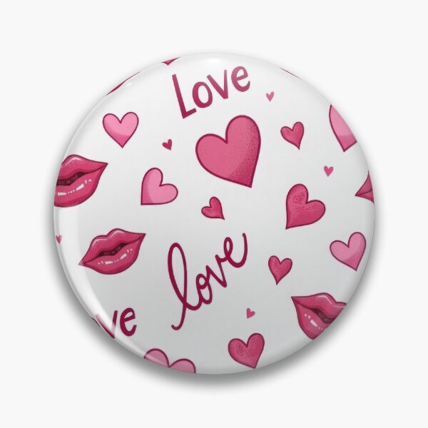 Item preview, valentines art pattern Pink hearts and kisses,valentine kisses ,kiss pattern,Valentines Day Pattern,valentines background designed and sold by Expressions-Sel.