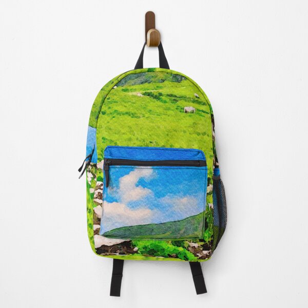 Item preview, Watercolor landscape of Conor Pass with sheep grazing in Ireland designed and sold by GestaltImagery.
