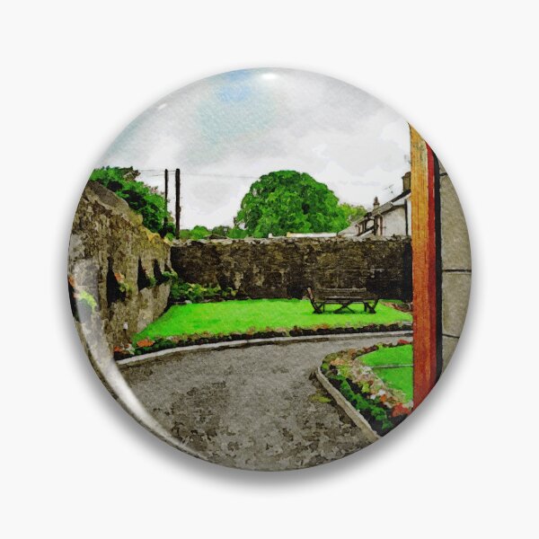 Item preview, Vibrant watercolor scene capturing a charming entrance in Cashel,Ireland designed and sold by GestaltImagery.