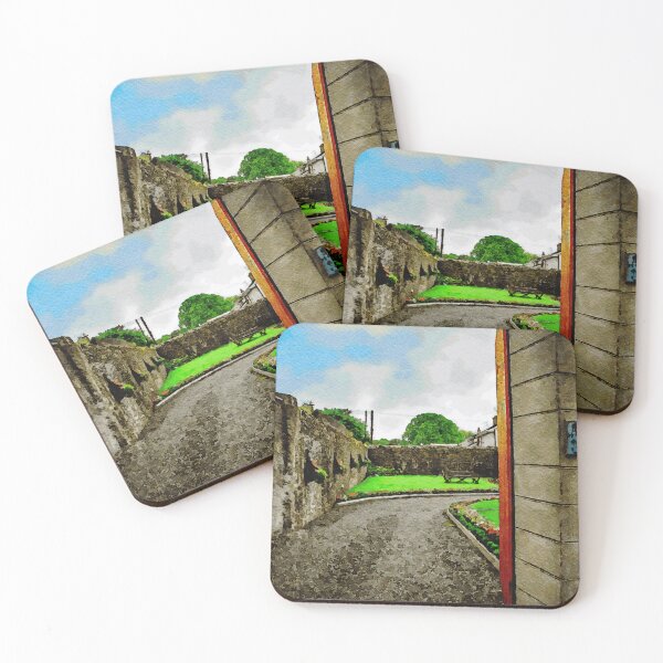 Item preview, Vibrant watercolor scene capturing a charming entrance in Cashel,Ireland designed and sold by GestaltImagery.