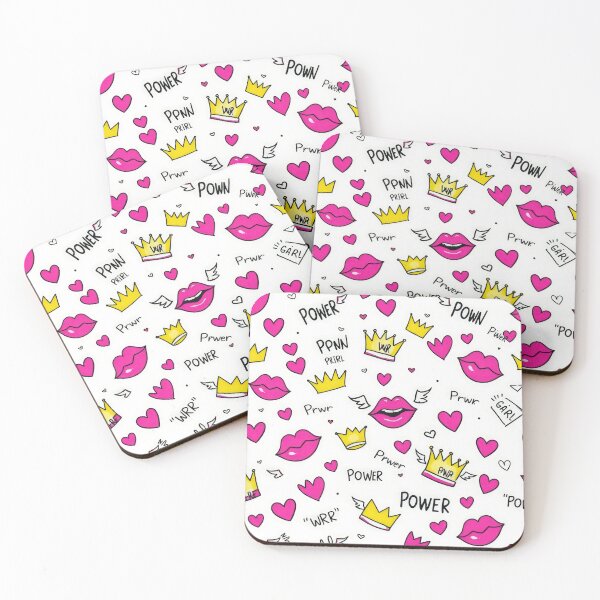 Item preview, valentines art pattern Pink kisses with a crown power,valentine Kisses,Kisses pattern,Valentines Day Pattern,valentines background designed and sold by Expressions-Sel.