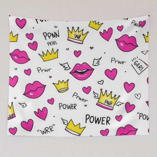 Item preview, valentines art pattern Pink kisses with a crown power,valentine Kisses,Kisses pattern,Valentines Day Pattern,valentines background designed and sold by Expressions-Sel.
