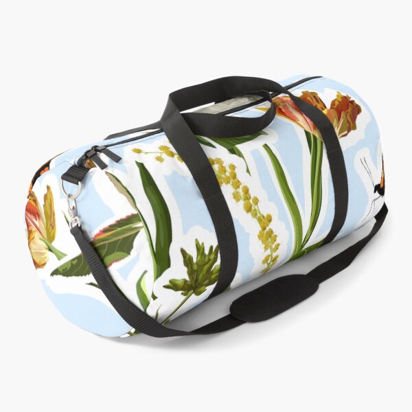 Item preview, Summer blue flowers, camomile, tulips and leaves, light background. Seamless pattern. Garden flowers. Summer beach floral design.  designed and sold by MatyKotiv.