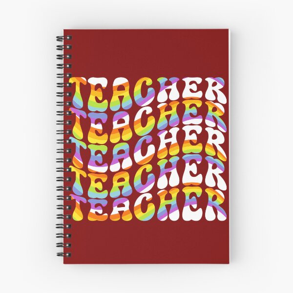 Item preview, Teacher retro rainbow  wavy font  designed and sold by Wayo29.