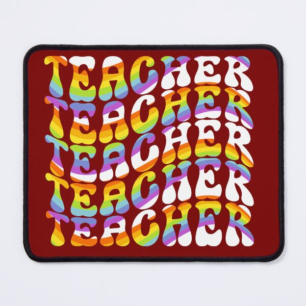 Item preview, Teacher retro rainbow wavy font designed and sold by Wayo29.