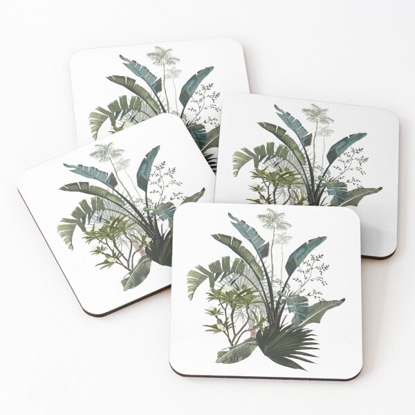 Item preview, Tropical palm bananas tree, plumeria and exotic leaves composition.  designed and sold by MatyKotiv.