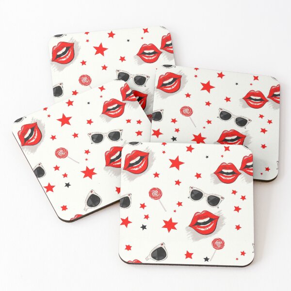 Item preview, valentines art pattern Kissing with sunglasses and stars,valentine Kisses,Kisses pattern,Valentines Day Pattern,valentines background designed and sold by Expressions-Sel.