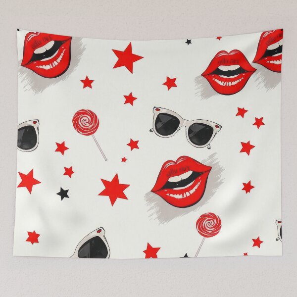 Item preview, valentines art pattern Kissing with sunglasses and stars,valentine Kisses,Kisses pattern,Valentines Day Pattern,valentines background designed and sold by Expressions-Sel.