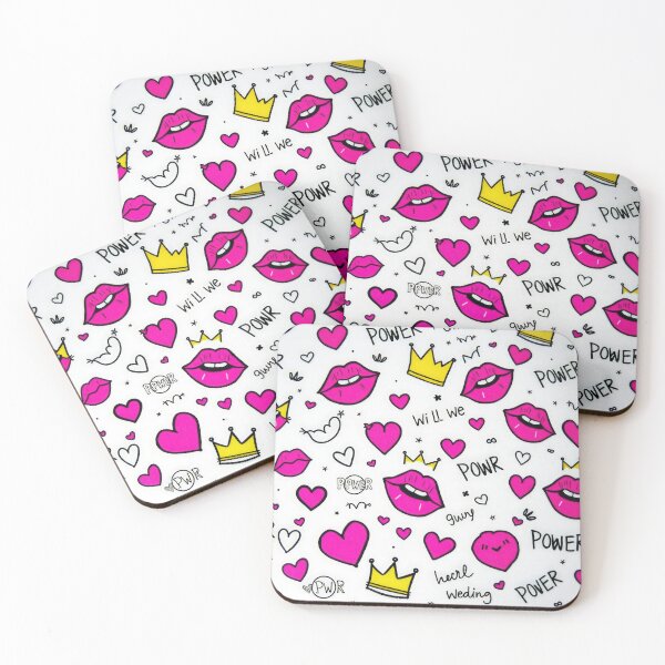 Item preview, valentines art pattern Pink kisses with a crown power,valentine Kisses,Kisses pattern,Valentines Day Pattern,valentines background designed and sold by Expressions-Sel.