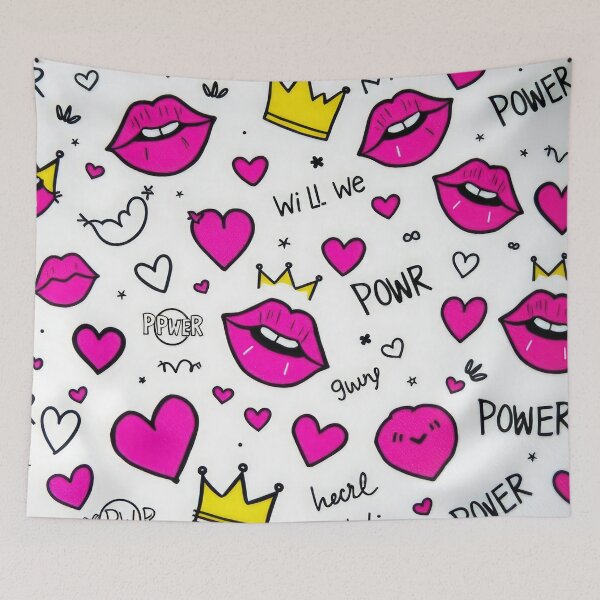 Item preview, valentines art pattern Pink kisses with a crown power,valentine Kisses,Kisses pattern,Valentines Day Pattern,valentines background designed and sold by Expressions-Sel.