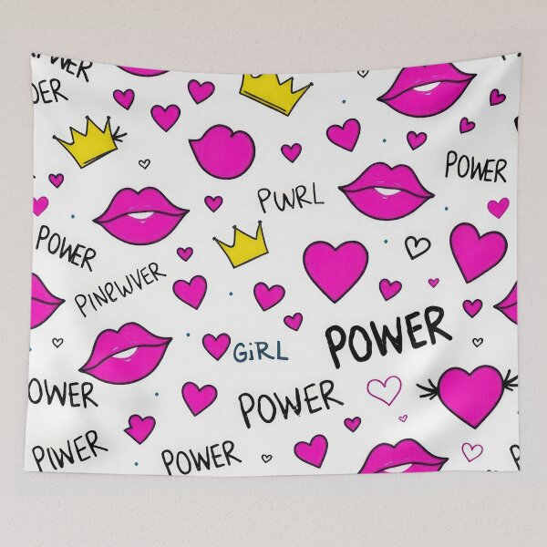 Item preview, valentines art pattern Pink kisses with Hearts a crown power,valentine Kisses,Kisses pattern,Valentines Day Pattern,valentines background designed and sold by Expressions-Sel.