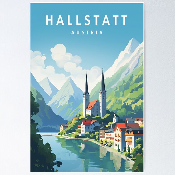 Aperçu de l'œuvre Impression de voyage sur Hallstatt en Autriche créée et vendue par Wander-World.