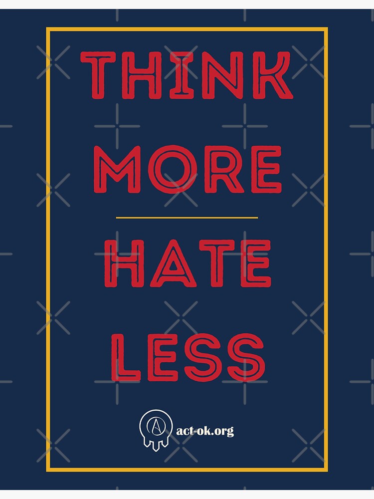 Thumbnail 3 of 3, Sticker, Think More Hate Less designed and sold by ACTBOD.