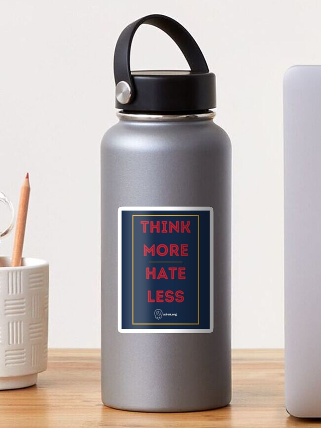 Thumbnail 1 of 3, Sticker, Think More Hate Less designed and sold by ACTBOD.