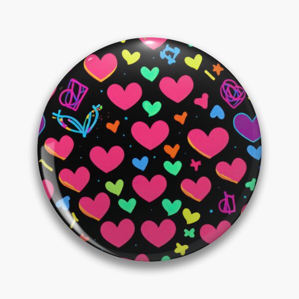 Item preview, valentines art pattern neon pink hearts on black background,valentine hearts,hearts pattern,Valentines Day Pattern,valentines background designed and sold by Expressions-Sel.