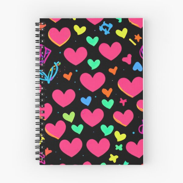Item preview, valentines art pattern neon pink hearts on black background,valentine hearts,hearts pattern,Valentines Day Pattern,valentines background designed and sold by Expressions-Sel.