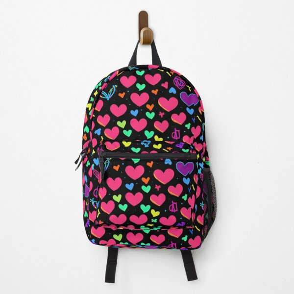 Item preview, valentines art pattern neon pink hearts on black background,valentine hearts,hearts pattern,Valentines Day Pattern,valentines background designed and sold by Expressions-Sel.