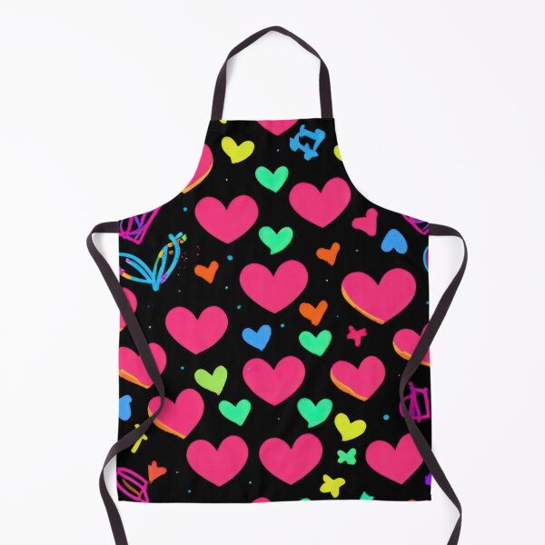 Item preview, valentines art pattern neon pink hearts on black background,valentine hearts,hearts pattern,Valentines Day Pattern,valentines background designed and sold by Expressions-Sel.
