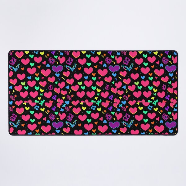 Item preview, valentines art pattern neon pink hearts on black background,valentine hearts,hearts pattern,Valentines Day Pattern,valentines background designed and sold by Expressions-Sel.