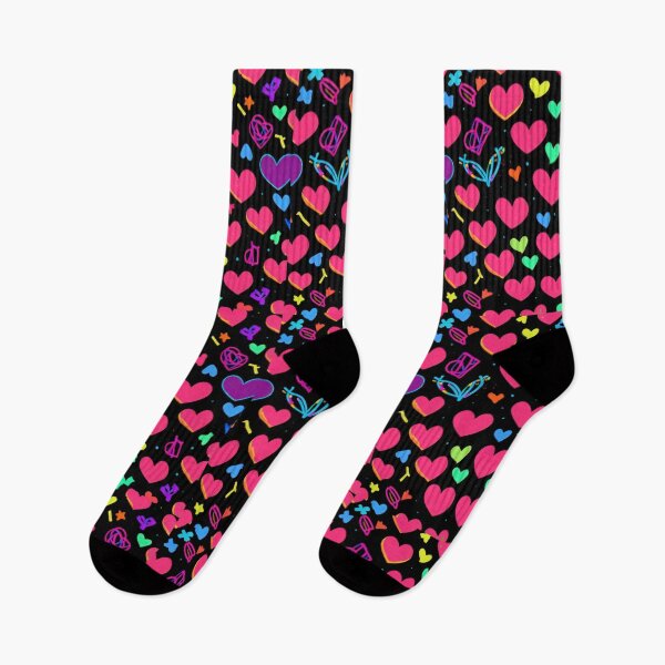 Item preview, valentines art pattern neon pink hearts on black background,valentine hearts,hearts pattern,Valentines Day Pattern,valentines background designed and sold by Expressions-Sel.