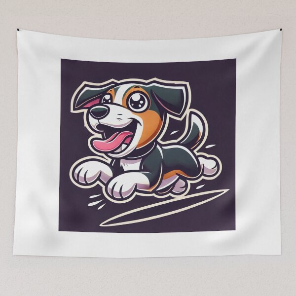 Item preview,  Excited Running Hamiltonstovare - Energetic Cartoon Dog designed and sold by DoodleWoofs.