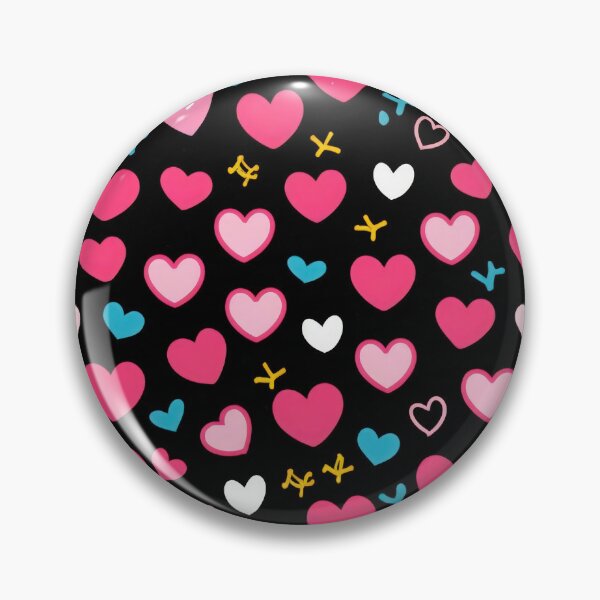 Item preview, valentines art pattern neon pink hearts on black background,valentine hearts,hearts pattern,Valentines Day Pattern,valentines background designed and sold by Expressions-Sel.