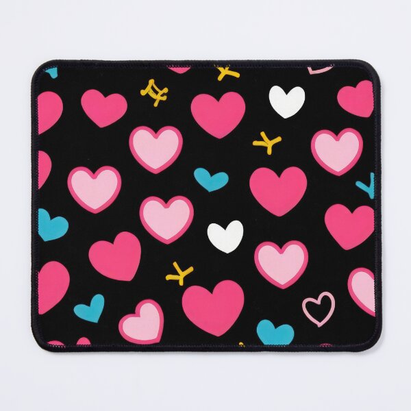 Item preview, valentines art pattern neon pink hearts on black background,valentine hearts,hearts pattern,Valentines Day Pattern,valentines background designed and sold by Expressions-Sel.