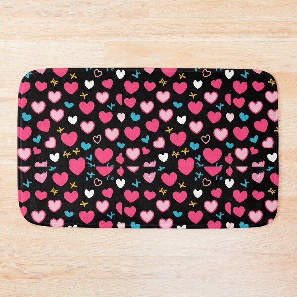 Item preview, valentines art pattern neon pink hearts on black background,valentine hearts,hearts pattern,Valentines Day Pattern,valentines background designed and sold by Expressions-Sel.