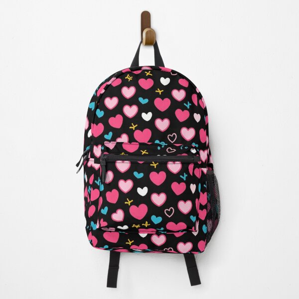 Item preview, valentines art pattern neon pink hearts on black background,valentine hearts,hearts pattern,Valentines Day Pattern,valentines background designed and sold by Expressions-Sel.