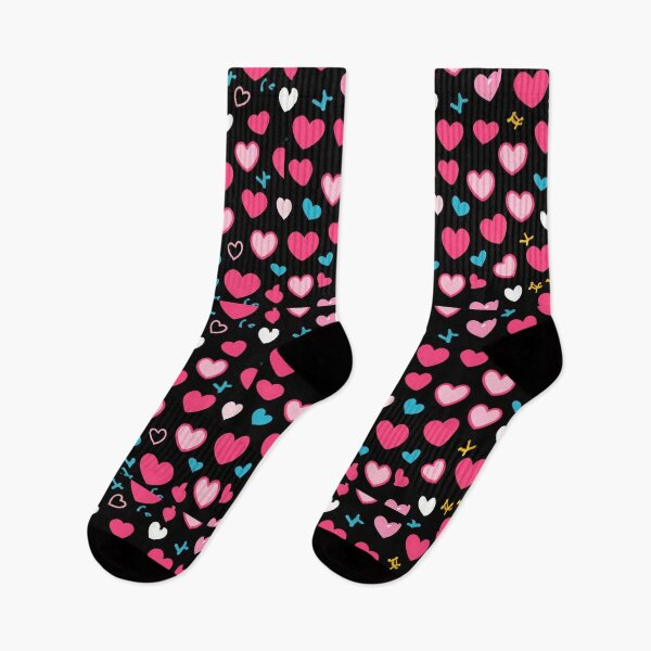 Item preview, valentines art pattern neon pink hearts on black background,valentine hearts,hearts pattern,Valentines Day Pattern,valentines background designed and sold by Expressions-Sel.