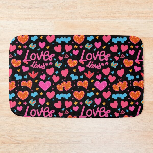 Item preview, valentines art pattern neon Colored hearts on black background,valentine hearts,hearts pattern,Valentines Day Pattern,valentines background designed and sold by Expressions-Sel.