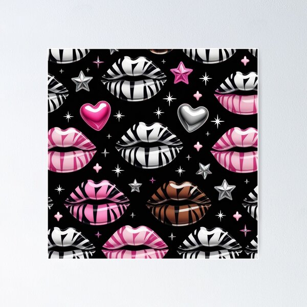 Item preview, valentines art pattern Colorful Kiss Zebra Design ,valentine Kiss,Kiss pattern,Valentines Day Pattern,valentines background designed and sold by Expressions-Sel.