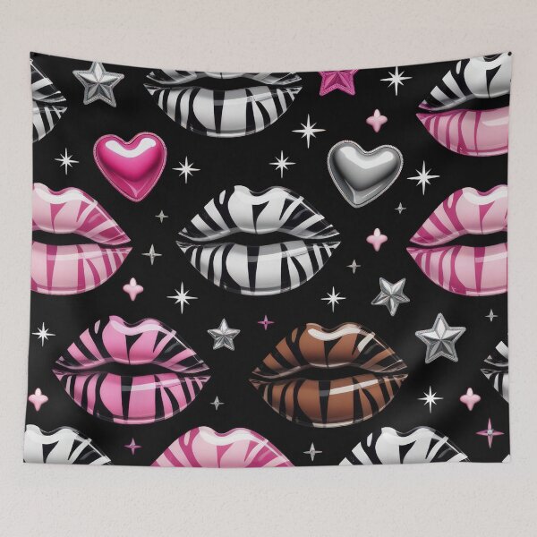 Item preview, valentines art pattern Colorful Kiss Zebra Design ,valentine Kiss,Kiss pattern,Valentines Day Pattern,valentines background designed and sold by Expressions-Sel.