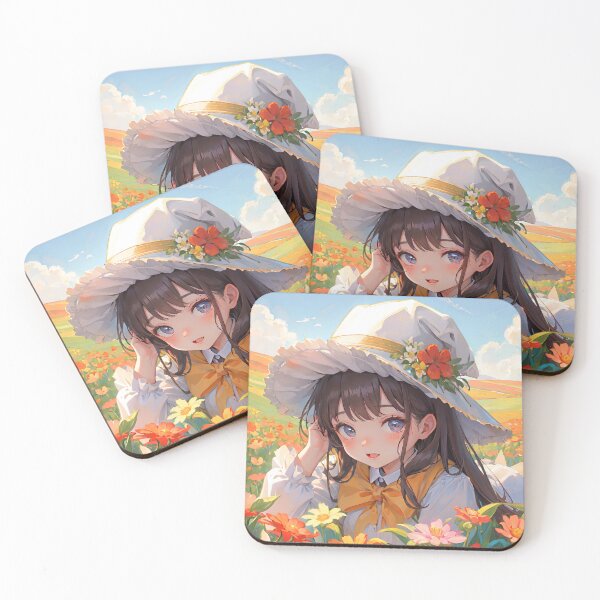 Item preview, Manga countryside girl with flowers designed and sold by TheArtistOf2022.