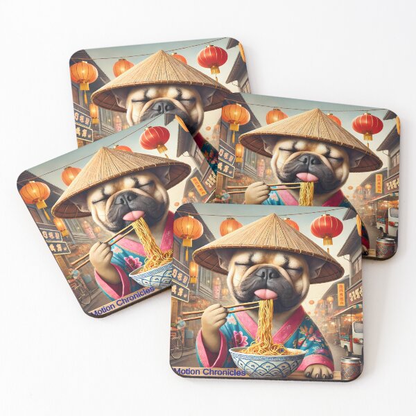 Item preview, Funny French Bulldog Slurping Noodles – Street Market Design" designed and sold by KMChronicles.