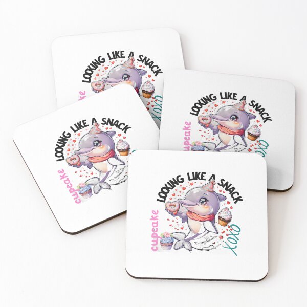 Item preview, Cheerful Dolphin - Cute Looking like a Snack Design with Cupcakes & XOXO - Perfect Gift designed and sold by Ceevie Design.