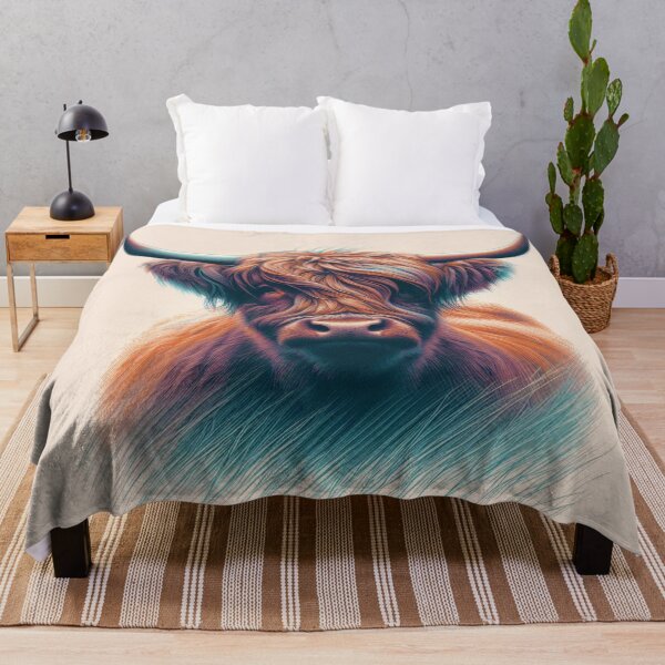 Item preview, Scottish Highland Cow Abstract Retro Sketch designed and sold by MaedK.