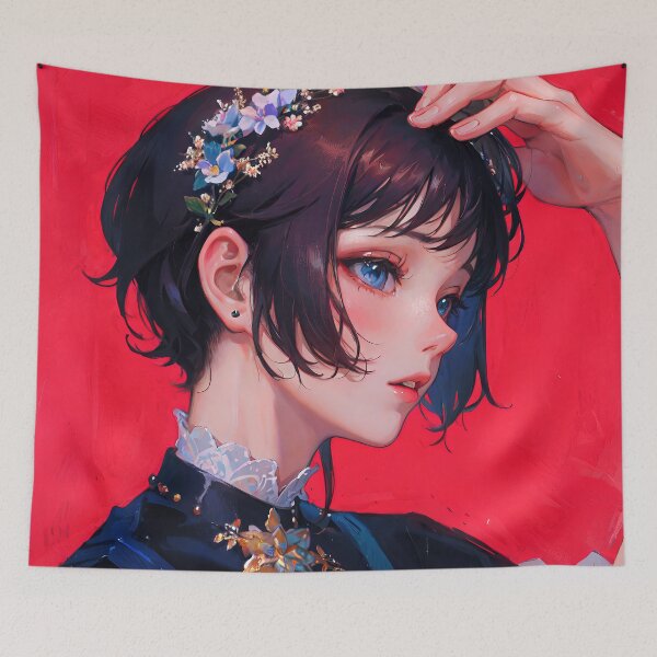 Item preview, Anime girl with jewelry red portrait designed and sold by TheArtistOf2022.