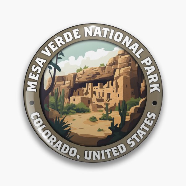 Item preview, Mesa Verde National Park Vintage Badge – Minimalist Travel Art designed and sold by Stylish Grapefruit Familia.
