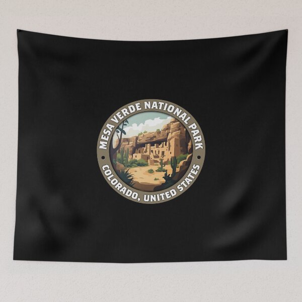 Item preview, Mesa Verde National Park Vintage Badge – Minimalist Travel Art designed and sold by Stylish Grapefruit Familia.