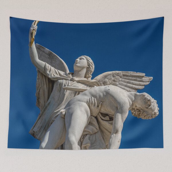 Item preview, Majestic Angelic Statue Against Blue Sky designed and sold by Kristvin Gudmundsson.