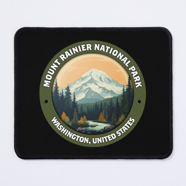 Item preview, Mount Rainier National Park Vintage Badge – Minimalist Travel Art designed and sold by Stylish Grapefruit Familia.