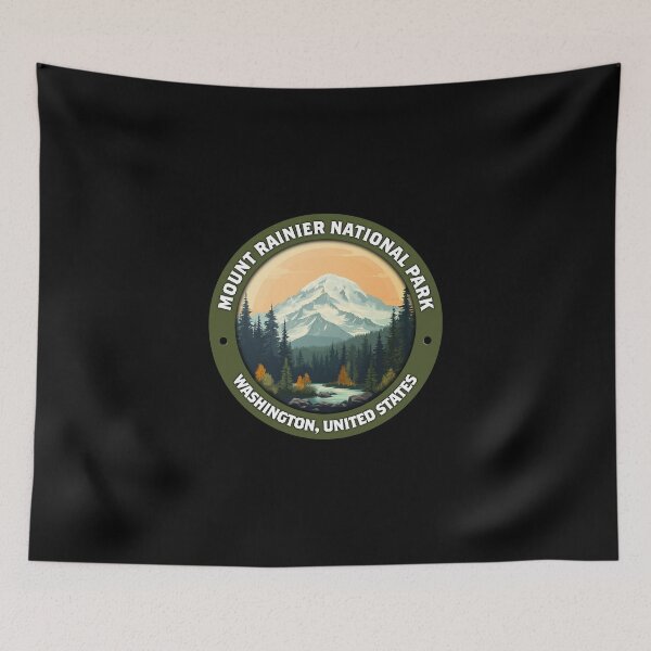 Item preview, Mount Rainier National Park Vintage Badge – Minimalist Travel Art designed and sold by Stylish Grapefruit Familia.