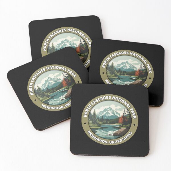 Item preview, North Cascades National Park Vintage Badge – Minimalist Travel Art designed and sold by Stylish Grapefruit Familia.