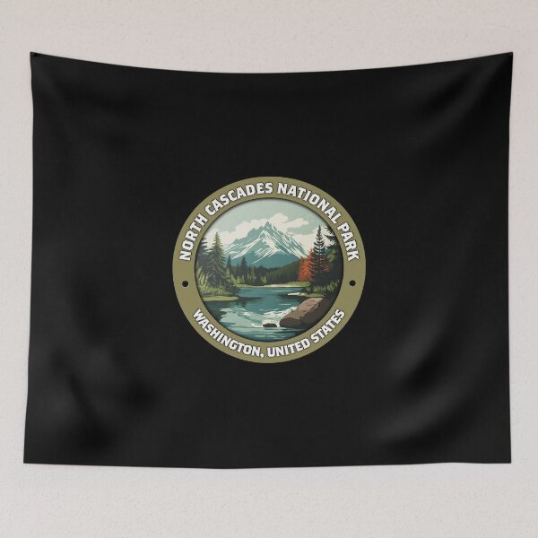 Item preview, North Cascades National Park Vintage Badge – Minimalist Travel Art designed and sold by Stylish Grapefruit Familia.