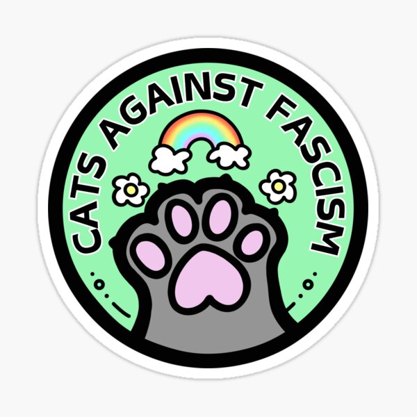 Vista previa del artículo con la obra «Gatos contra el fascismo - Versión a gran escala», diseñado y vendido por KittyGhost.
