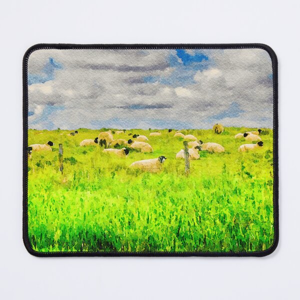 Item preview, Watercolor depiction of sheep grazing in the Yorkshire Dales, England designed and sold by GestaltImagery.